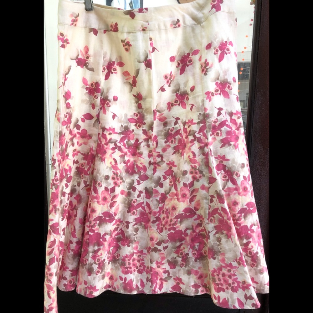 COPY - JM Collection floral linen skirt